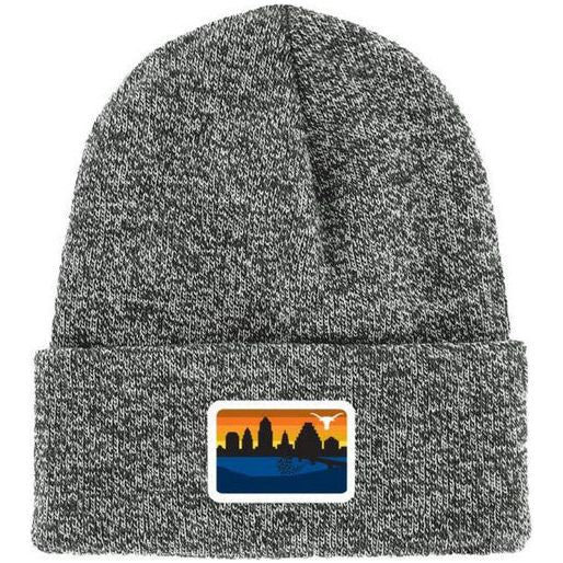 Austin Cityscape/Bevo Black Marbled Beanie (KNC01)