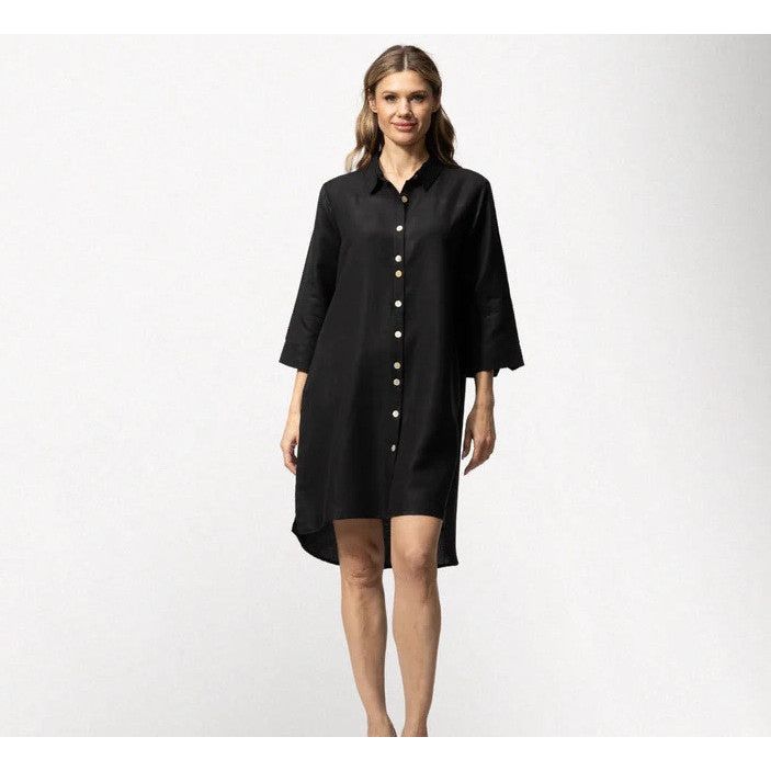 Toofan Linen Hi-Low Button Down Dress (3 Colors)