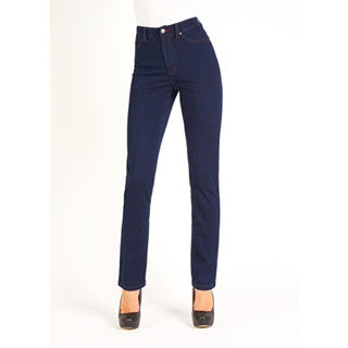Button closure-zip front
Heart detail rivets
Higher Rise/Sits at the natural waist
Form fitting through hip and thighs
Straight through knees and calves
Flattens the tummy and lifts the behind
Faux front pockets/Two back pockets 
Front rise: 9 3/4" Inseam: 33?â??¥ Leg opening circumference: 14 3/4?â??¥
65% Cotton, 35% Lycra