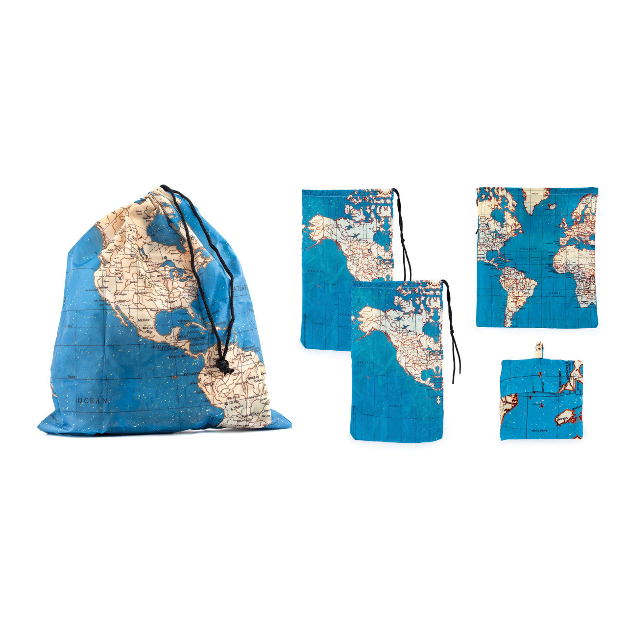 Kikkerland World Map Travel Bags
