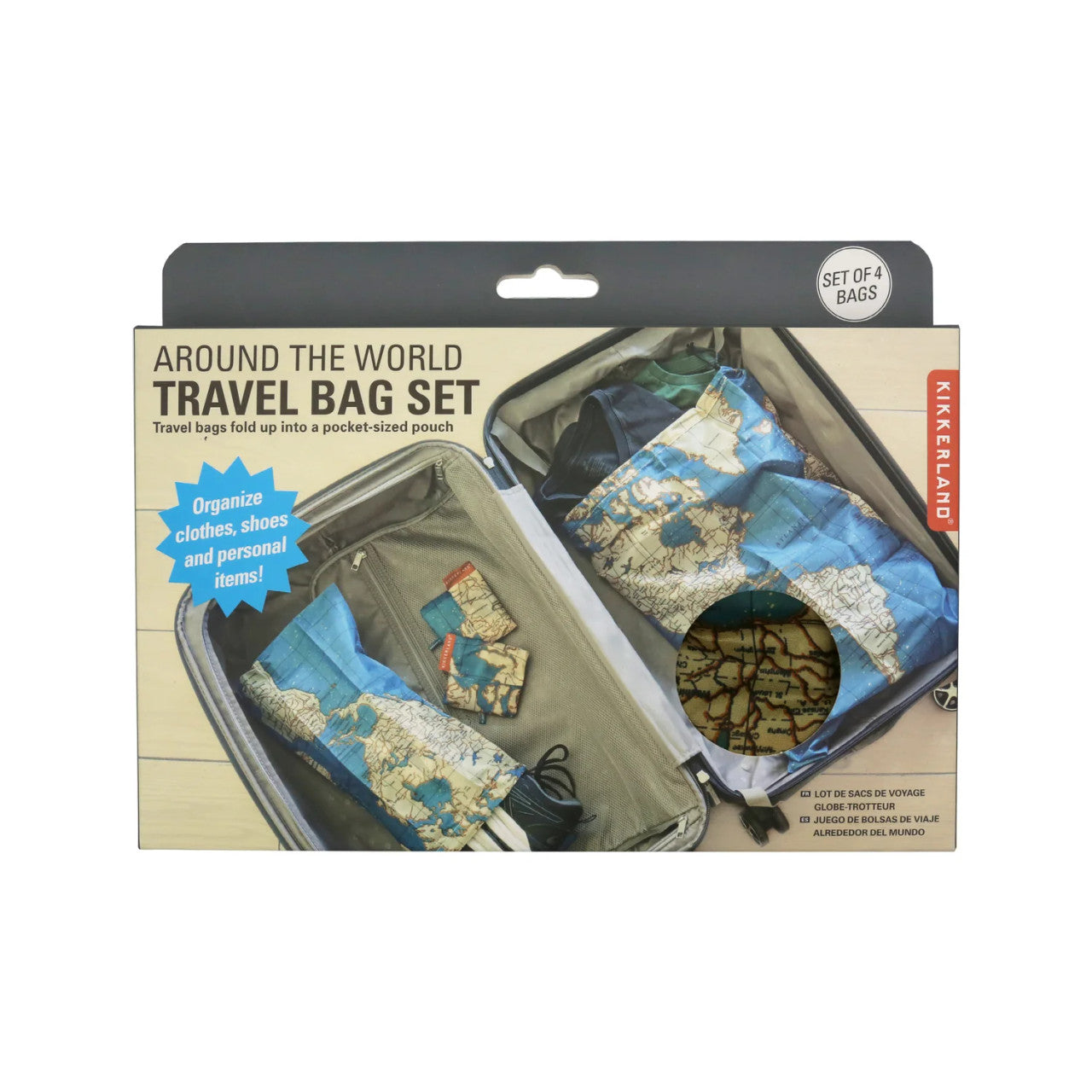 Kikkerland World Map Travel Bags