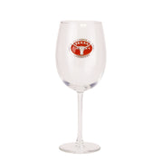 Texas Longhorn Heritage  Large Wine Glass with  Burnt Orange Enamel Medallion