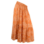 Kyla Seo Louise Print Tiered Long Skirt (LKIC394-P127) ORNG