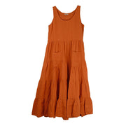 Be Boho Linen Sleeveless Tiered Long Dress (LN022)