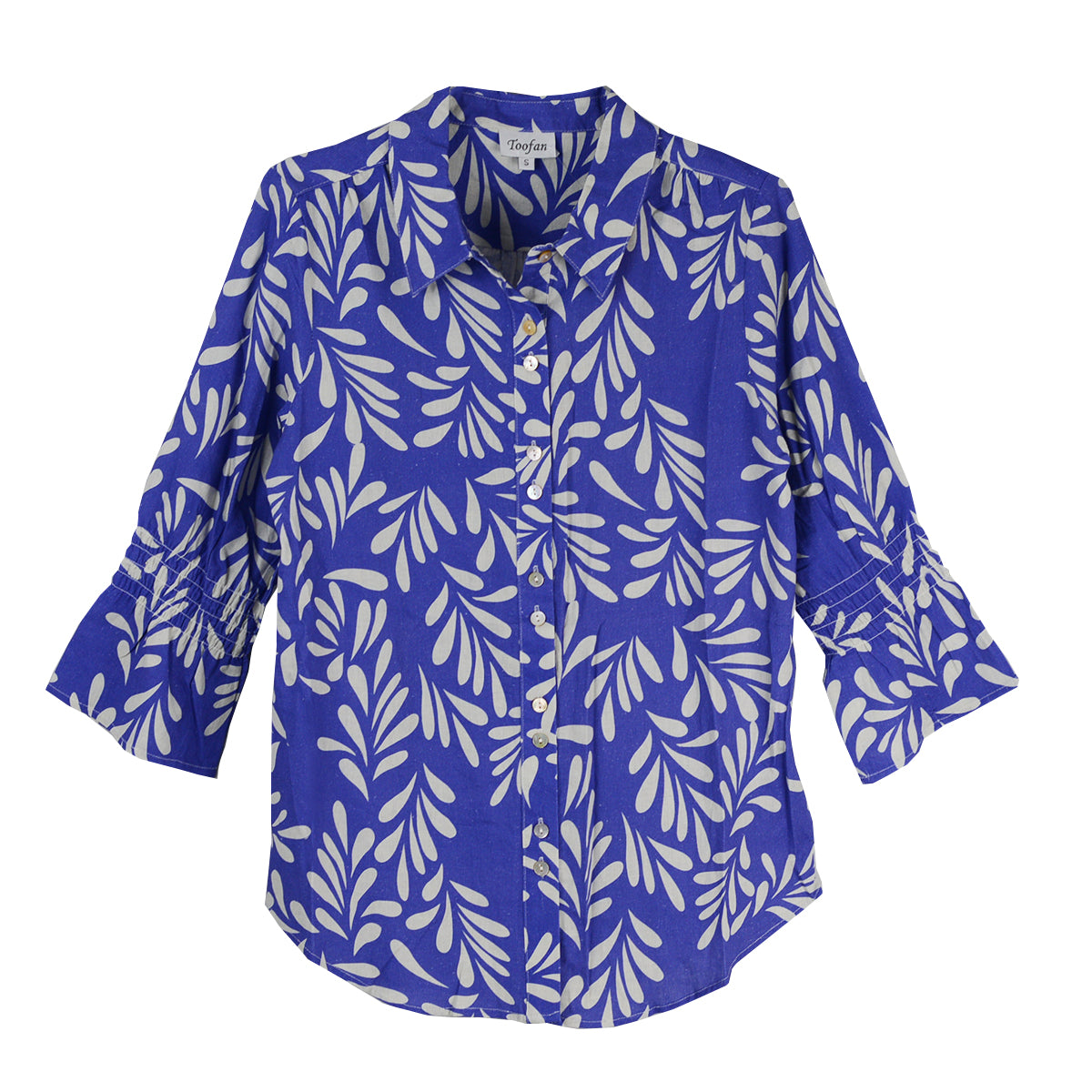 Toofan Sleeve Detail Button Front Linen Blend  Shirt ( LP50-02)(Multi)