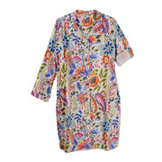 Toofan  Fringe Trim Button  Front Linen Blend Dress (LP52-0888)