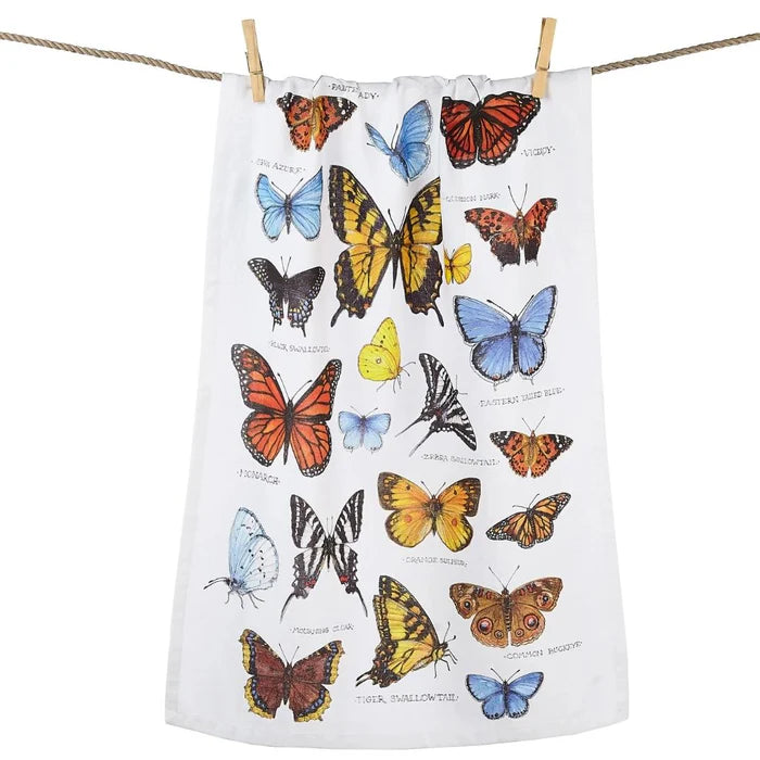 Pekinh Handicraft Field Guide Butterflies Flour Sack Kitchen Towel