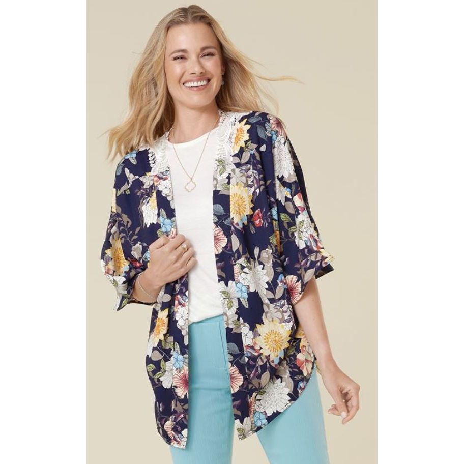 CoCo & Carmen Lexi Floral Lace Collar Cardigan (22109092A)