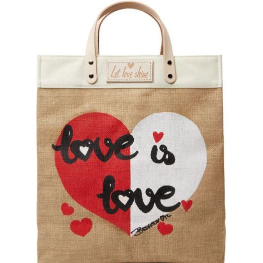 Brighton Love Is Love Burlap Tote (H10039)