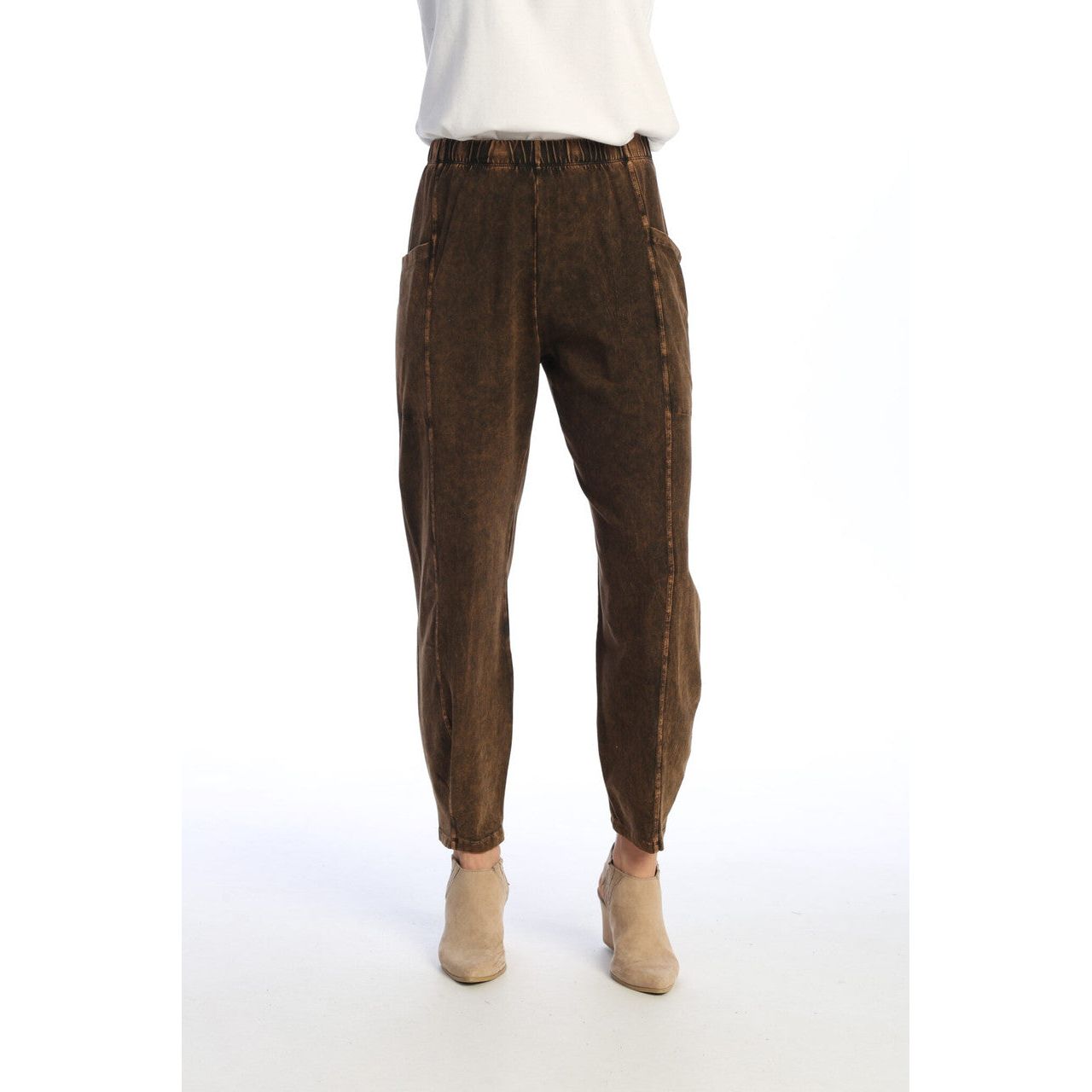 Jess & Jane Lantern Side Patch Pocket Front Seam Pants (Multiple Colors) (M100)