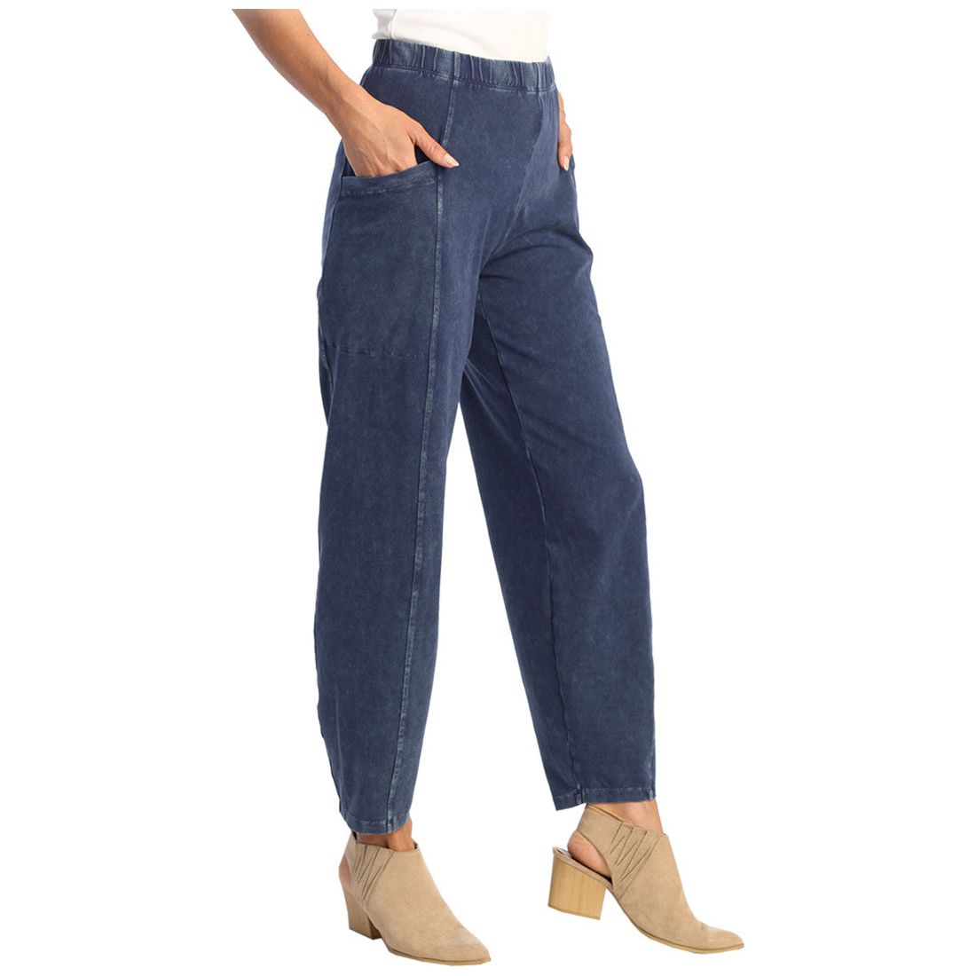 Jess & Jane Lantern Side Patch Pocket Front Seam Pants (Multiple Colors) (M100)