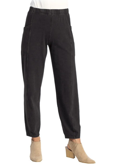 Jess & Jane Lantern Side Patch Pocket Front Seam Knit Pants (Multiple Colors) (M100)