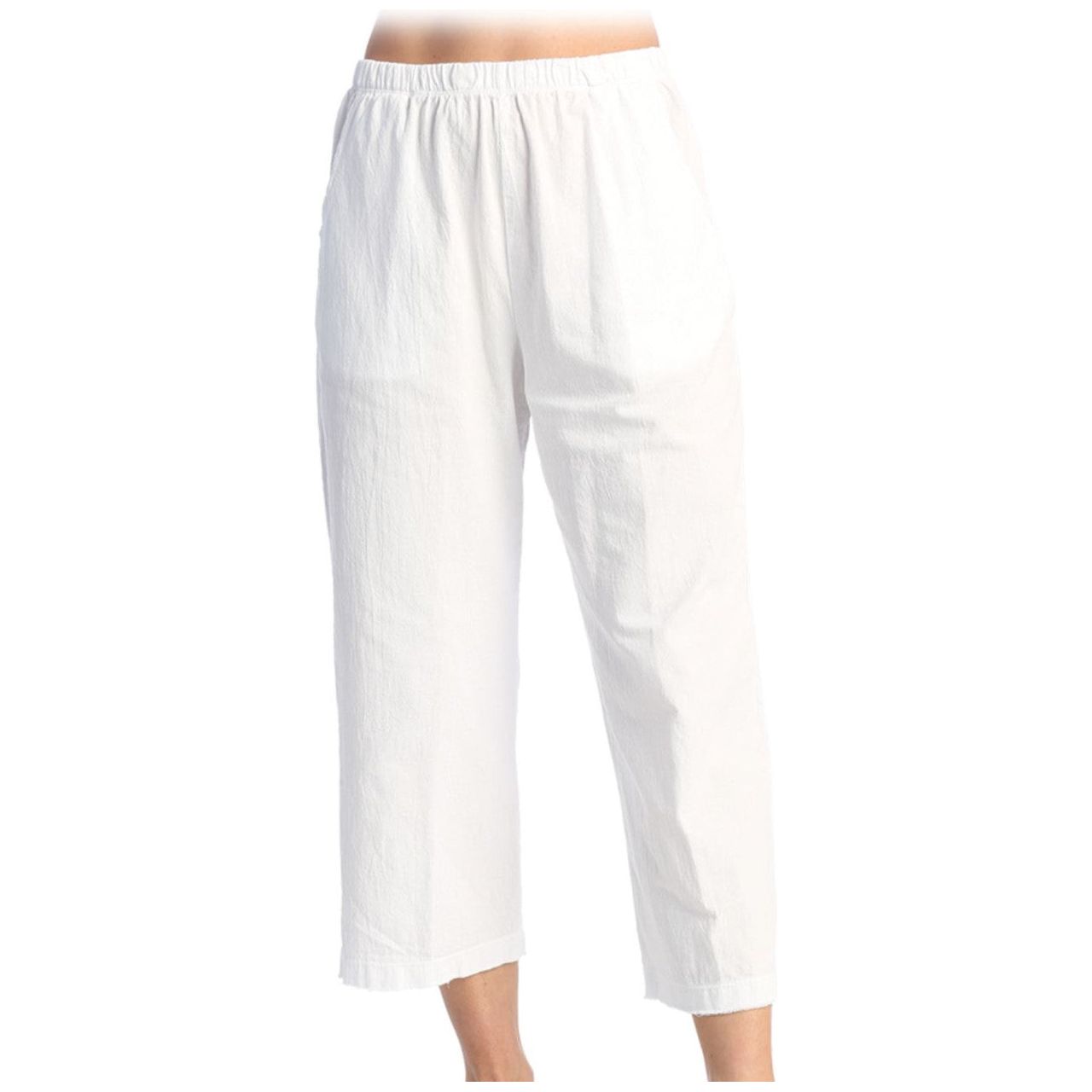 Jess & Jane Mineral Washed Cotton Gauze Crop Pants with Pockets (Multiple Colors) M107