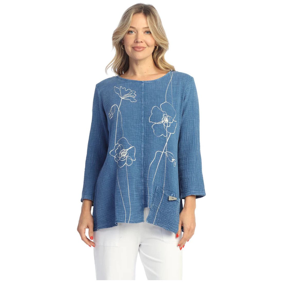 Jess & Jane Sketch Mineral Washed Gauze Pocket Tunic