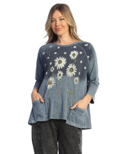 Jess & Jane Friendship Patch Pocket Tunic (M12-2178)(Vintage Denim)