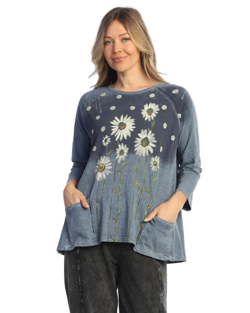 Jess & Jane Friendship Patch Pocket Tunic (M12-2178)(Vintage Denim)