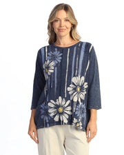 Jess & Jane Groovy Patch Pocket Tunic (M12-2211)(Denim)