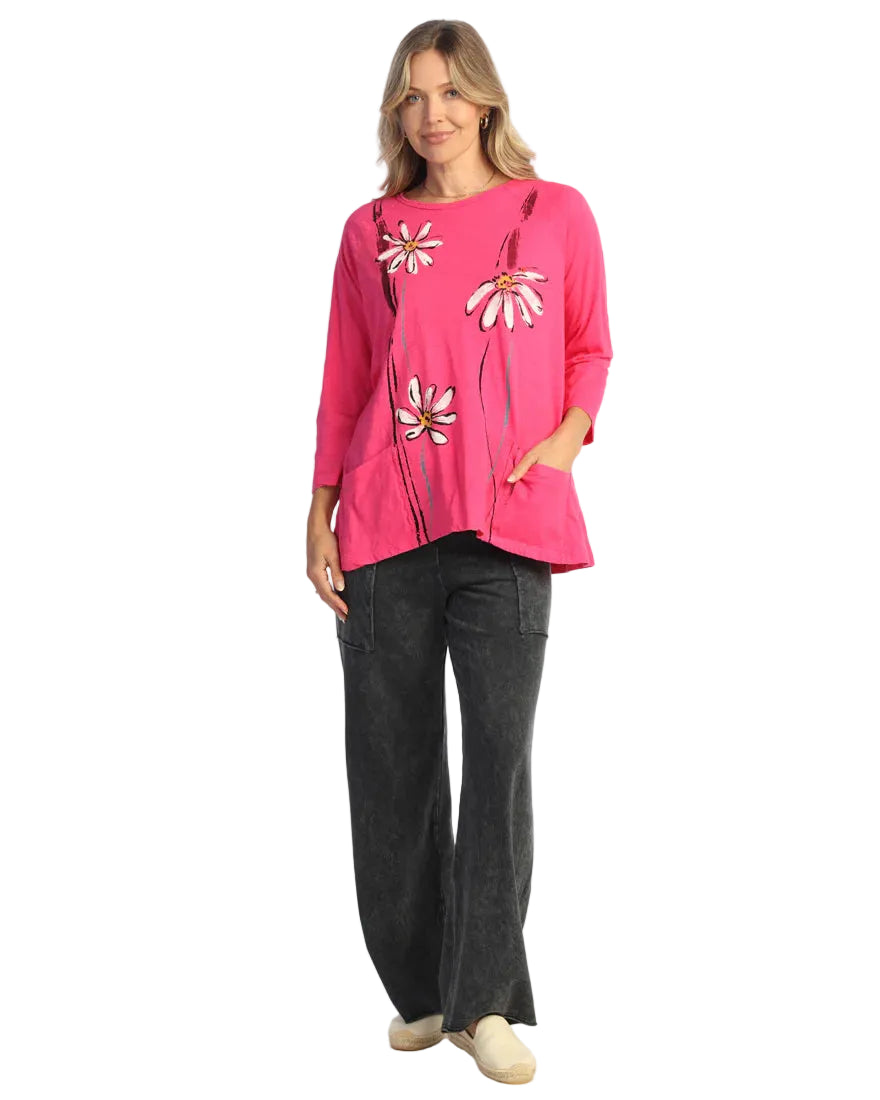 Jess & Jane Whimsy Patch Pocket Tunic (M12-2218) (Fuchsia)