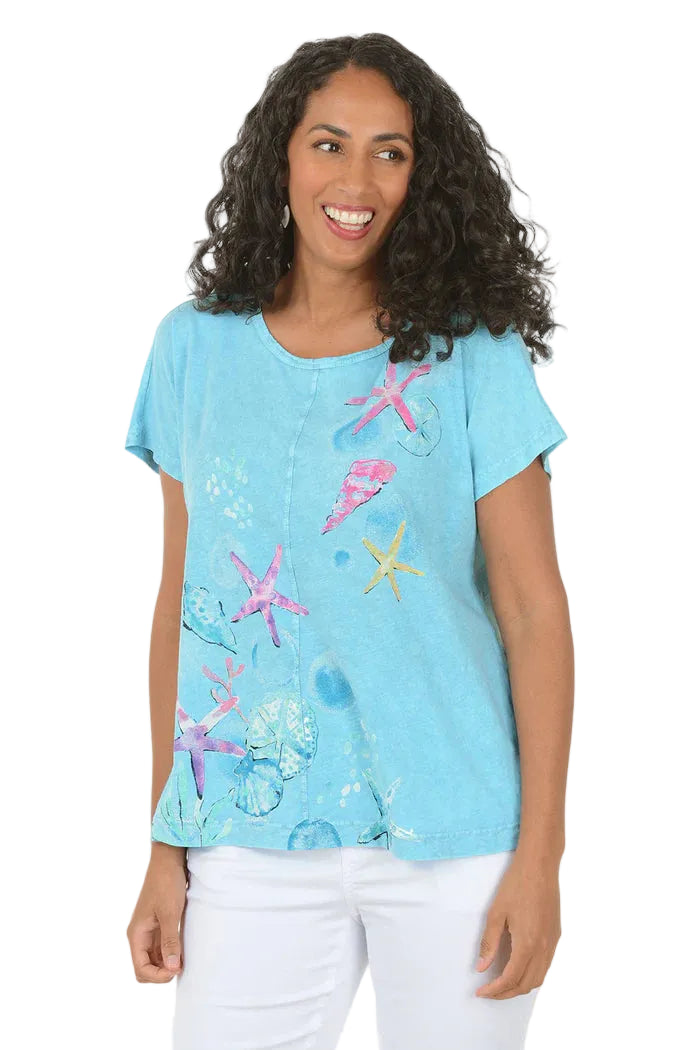 Jess & Jane Lakeside Short Sleeve Cotton Slub Tee  (M137-2225)