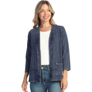 Jess & Jane French Terry Spandex Cardigan With Pockets (M142)( Four Colors )