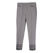 Multiples Embroidered Hem Ankle Pant (M14706PM) STONE