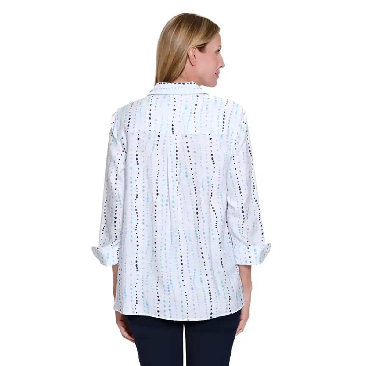 Multiples Turn-Up Cuff Button Front Shirt (M16112BM)