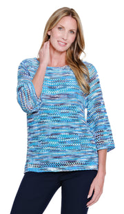 Multiples Spring Tide Wide Neck 3/4 Sleeve Sweater (M16311KM)