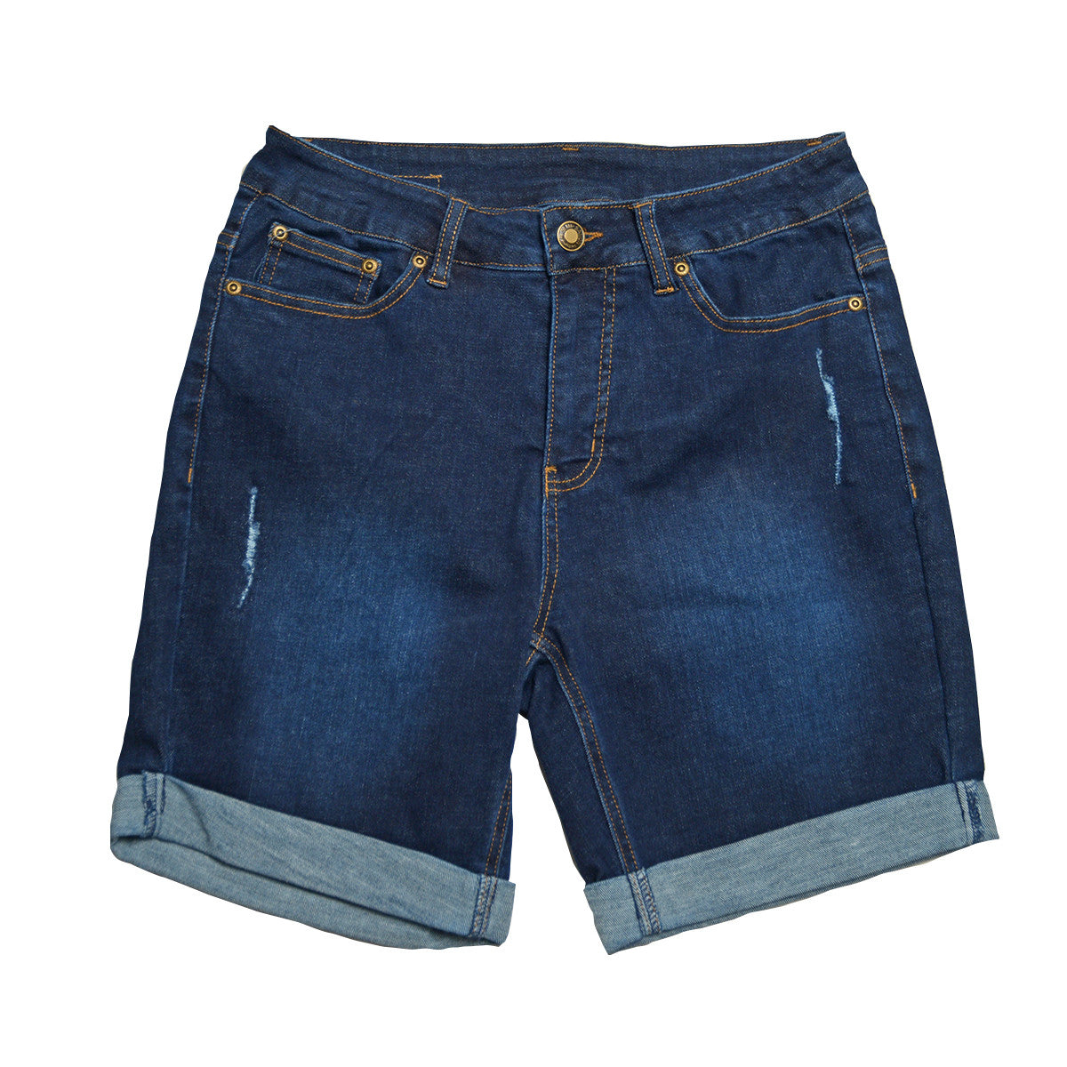 Slimsation Boyfriend 5 Pocket Roll Cuff Shorts (4 Colors) (M22702WM)