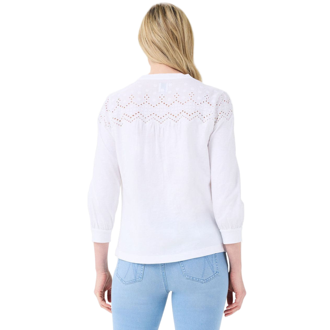 Nic & Zoe Mixed Media Go-To Top (M241055) WHT
