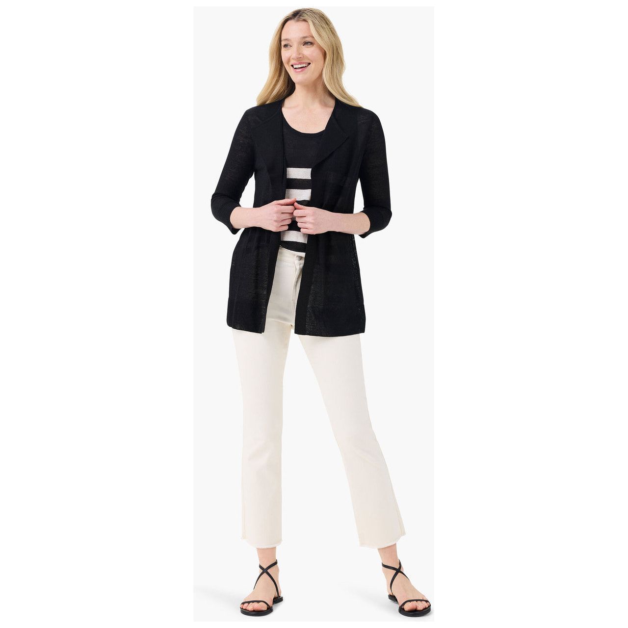 Nic & Zoe Featherweight Flyaway Black Cardigan (M241108)