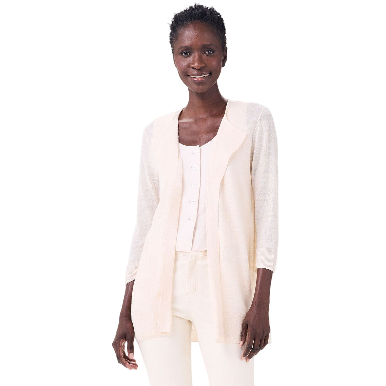 Nic & Zoe Featherweight Flyaway Solid Cardigan (M241108)