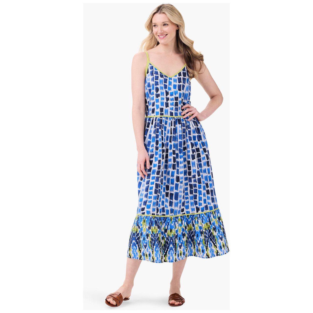 Nic & Zoe Brushstroke Blues Dress (M241996)