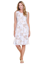 Multiples Panel Scoop Neck Tank Dress (M26104DM) (Ikat Multi)
