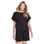 Slim Sation Drawstring Pull On Shorts (M26710WM) (Black)