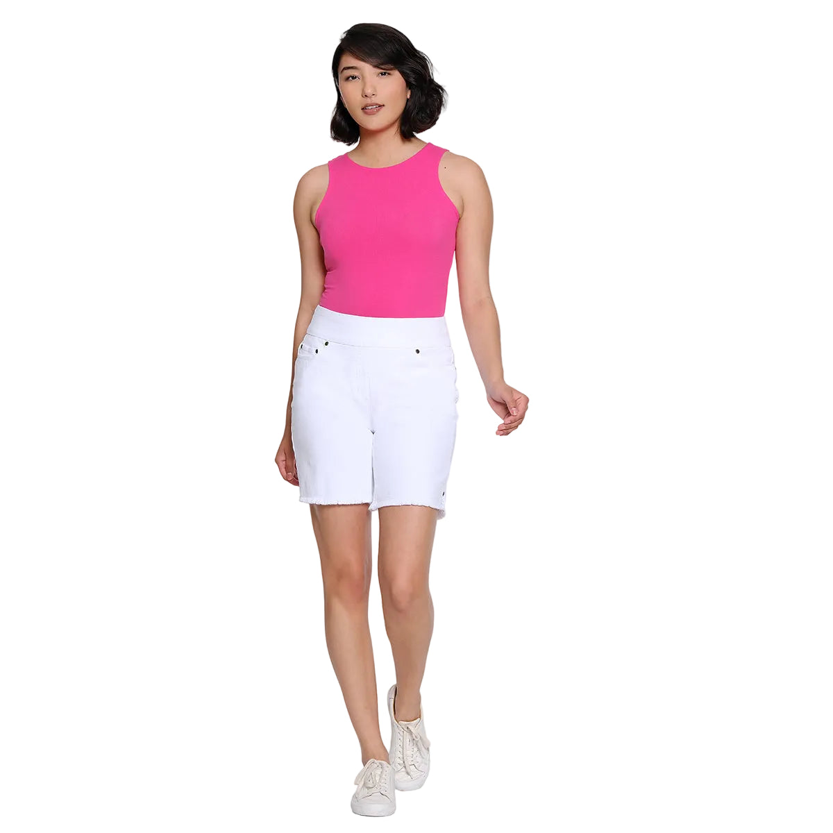 Slimsation Pull-on 5-Pocket Fringe Hem Short (M26719WM)
