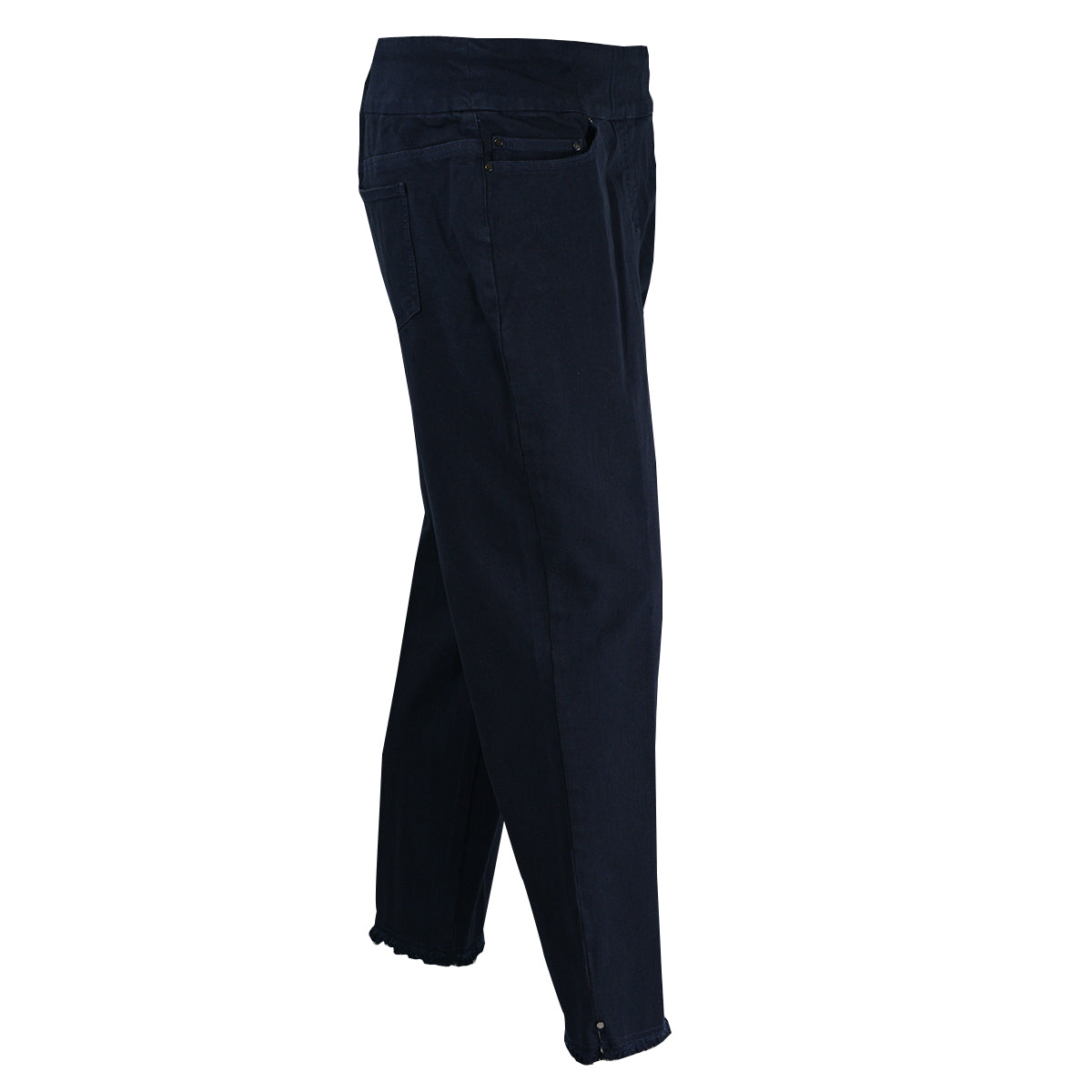 Multiples Pull-on 5 Pocket Fringe Hem Ankle Pant (M35714PM) (Midnight )