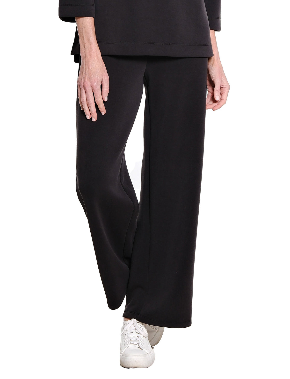 Multiples Wide Band Pull On Wide Leg Ankle Pants (M35713PM) (3 Colors)