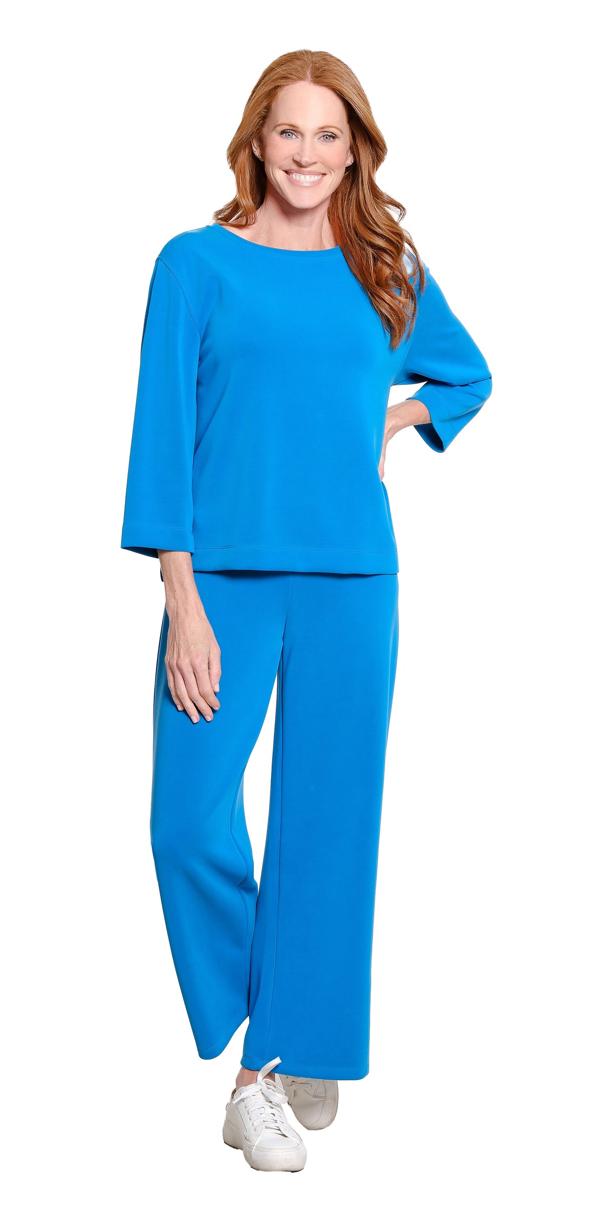 Multiples Wide Band Pull On Wide Leg Ankle Pants (M35713PM) (3 Colors)