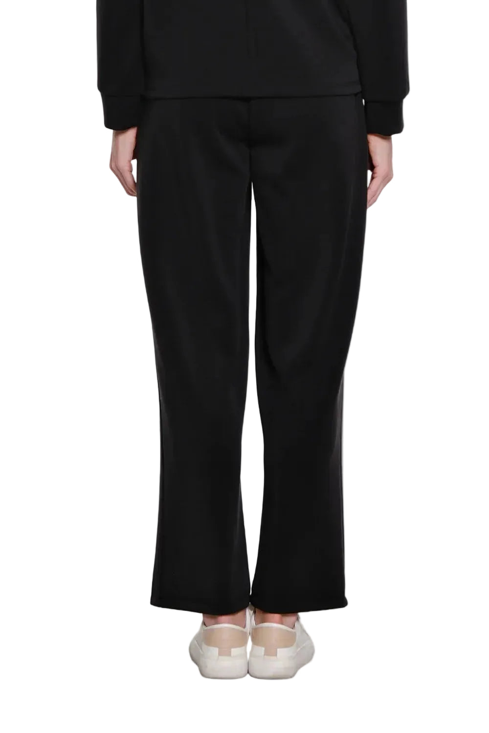 Multiples Missy Knit Elastic Waist Pull On Wide Leg Ankle Pant (M46704PM) (Black)