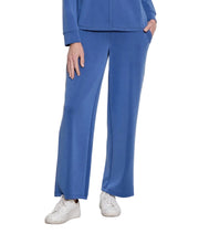Multiples Missy Knit Elastic Waist Pull On Wide Leg Ankle Pant (M46704PM) (Indigo)