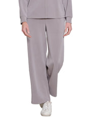 Multiples Missy Knit Elastic Waist Pull On Wide Leg Ankle Pant (M46704PM) (Slate)