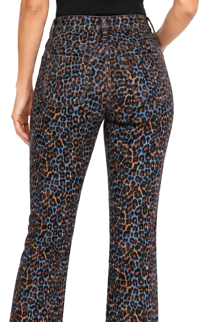 Multiples Woven Zip And Button Front Seamed Flare Leg Ankle Jean (M46707PM)