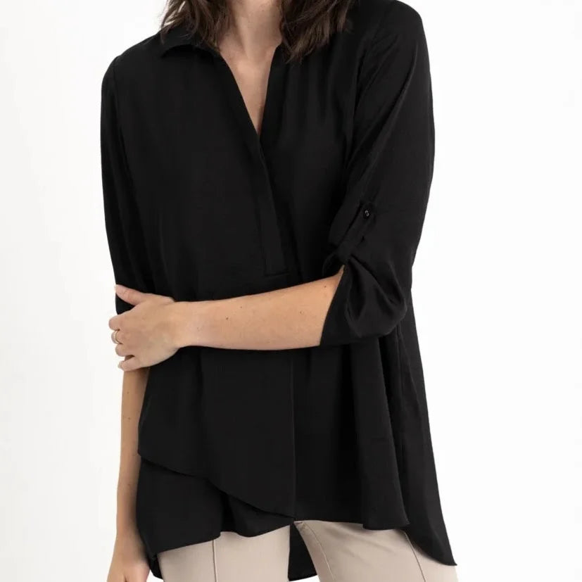 Renuar Lux Silky Fabric Pop-over Top (R5517-248(4-Colors)