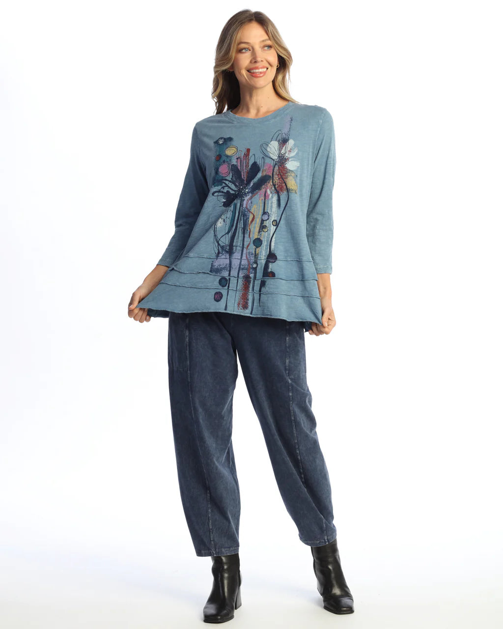 Jess & Jane Lillian Ruffle Layer Hem Tunic (M66-2153)