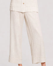 Slim Sation Petite Drawstring Elastic Waist Crop Pant (M36711PP) (Flax)