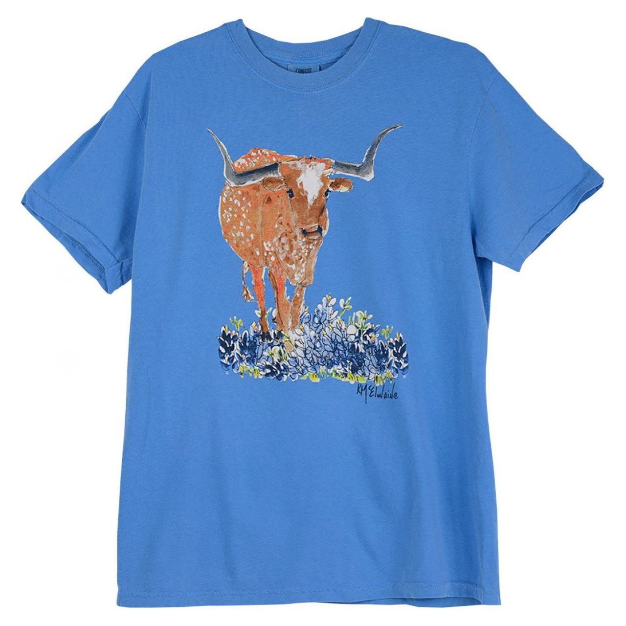 Kathleen McElwaine Bluebonnet Steer Tee