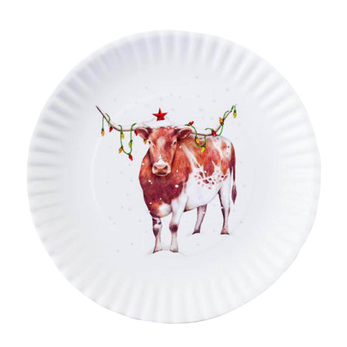 Longhorn Christmas Melamine Plates (Set of 4) (ME0200)
