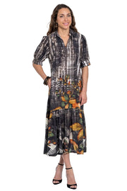 Lior Mika Puff sleeve Maxi Dress (Mika-7-Ar)(Floral Dust )