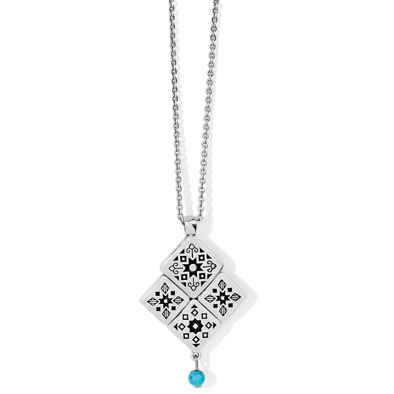Brighton Mosaic Tile Necklace (JM6873) SLV/TUR