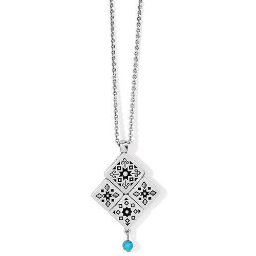 Brighton Mosaic Tile Necklace (JM6873) SLV/TUR